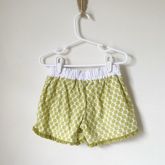 Persnickety Green & White Polka Dot Shorts with Ruffle Trim - Picture 2 of 2